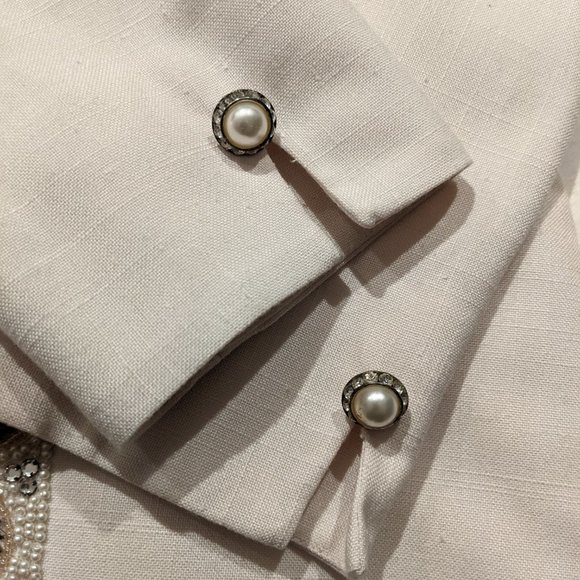 Della Roufogali Ivory Beaded Cocktail Wedding Blazer & Tank Top Set Size… - Picture 11 of 17